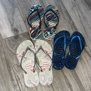 Bundle of 3 pairs of Havaianas, sz 37/38